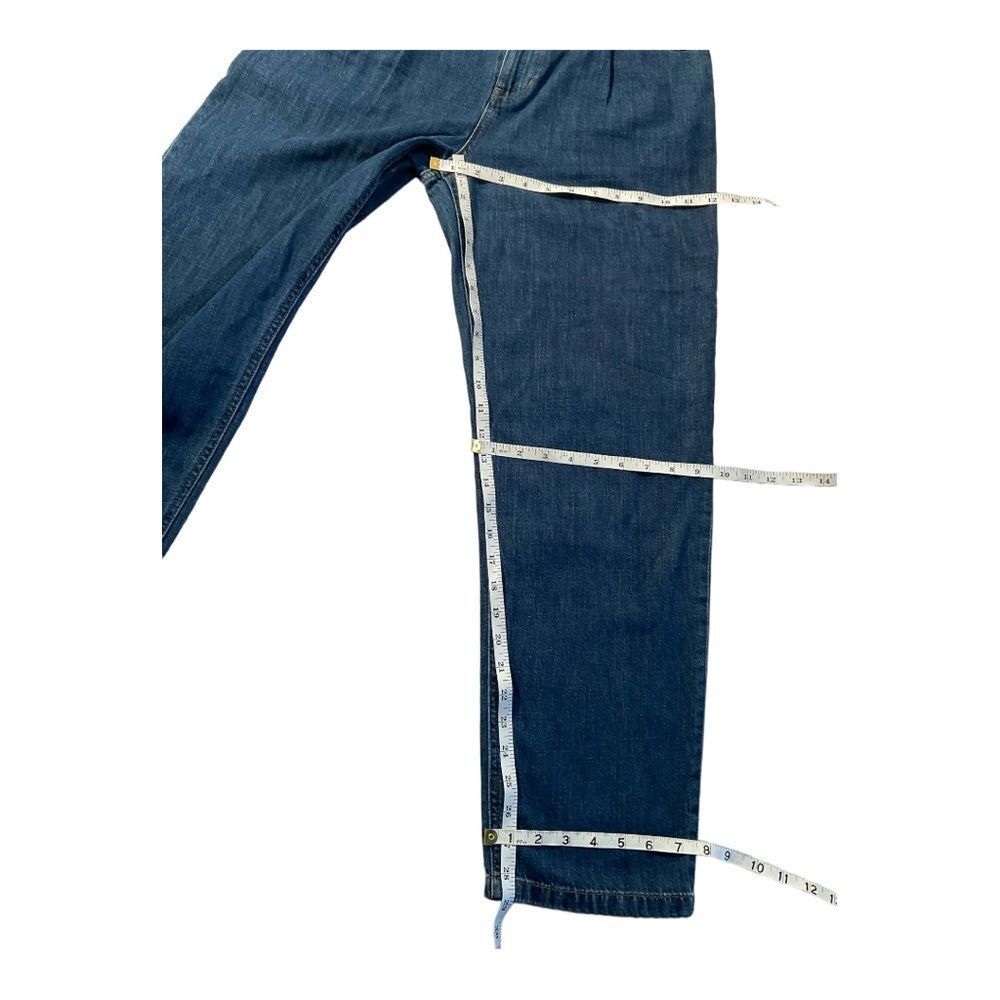 Uniqlo Women Jeans Size 25 Inch Blue High Rise Belted Paperbag Fit Denim - Picture 12 of 15